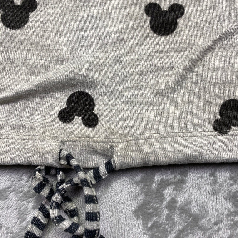 Disney Mickey Mouse Pajama‎ Set Gray Long Sleeve Top Pants Women's Medium - Picture 4 of 16